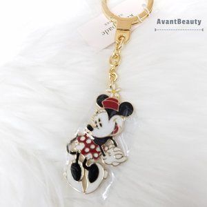 KATE SPADE MINNIE MOUSE KEY FOB KEY CHAIN GOLD RED